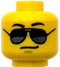 Lego New Yellow Minifigure Head Glasses with Black and Silver Sunglasses