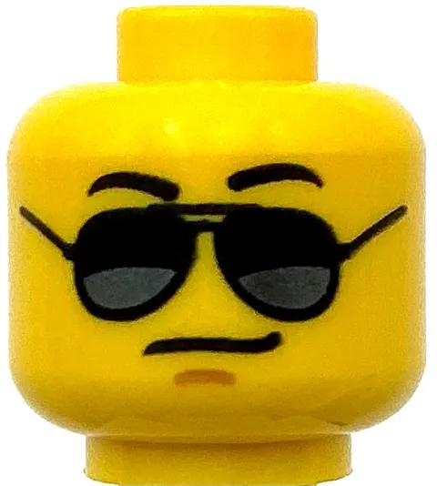 Lego New Yellow Minifigure Head Glasses with Black and Silver Sunglasses