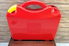 LEGO Carrying Case Red Maroon Storage Box With Dividers And 38 LEGO Pieces