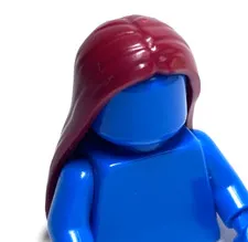 Lego - Minifigure Hair - Dark Red, Long, Straight, Middle Part