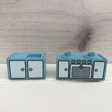 Lego Duplo Figure Block Specialty BLUE STOVE OVEN Kitchen Play House 2756