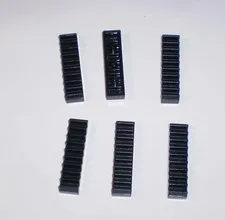 6 Used LEGO Black 1 x 4 Technic, Gear Rack 3743