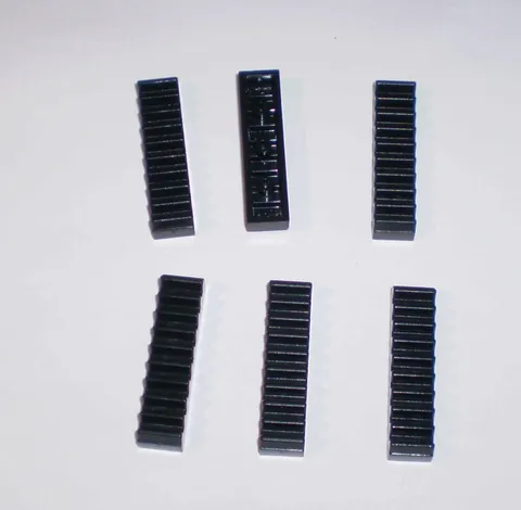 6 Used LEGO Black 1 x 4 Technic, Gear Rack 3743