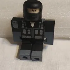 LEGO Roblox Minifigure Black & Gray Block-Style Plastic Figure