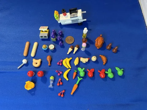Huge LEGO Lot Food Misc Parts Ice Cream Plus Cart, Fruit,  Bread, Basket ++