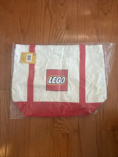 LEGO 5005326 White & Red Canvas Tote Bag Brand New Sealed Exclusive
