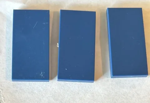 Lego 2x4 Tile Dark Blue Flat Finishing Smooth Plate Part 87079 Lot of 3