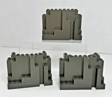 LEGO 6082 Rectangular Rock Wall Panels Dark Gray 4x10x6 - QTY 3