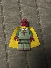 LEGO Marvel Vision Minifigure with The Yellow Cape And Crystal Great Condition