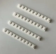 LEGO 4x NEW Pieces Plate 1x10 WHITE #4477
