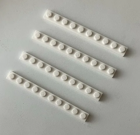 LEGO 4x NEW Pieces Plate 1x10 WHITE #4477