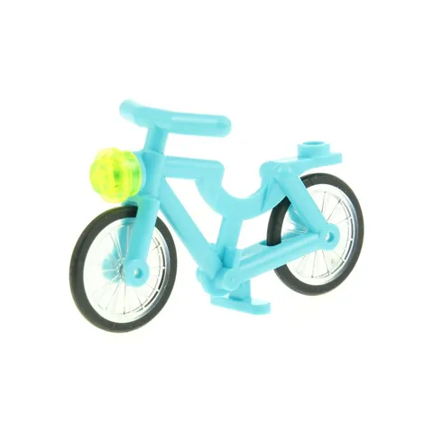 1x lego Bicycle Light Azure Blue Spokes Wheel Green Knob Empty 4073 4719c02