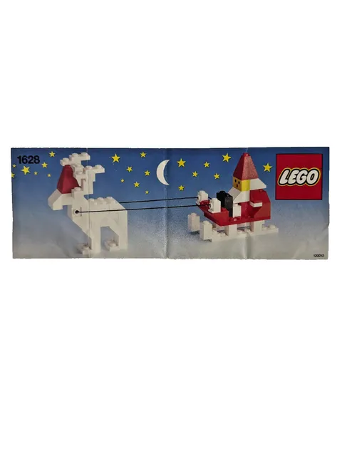 VINTAGE - LEGO 1628 INSTRUCTION BOOKLET  - SEASONAL SANTA REINDEER SLEIGH 1989