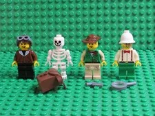 Lot LEGO minifigs Johnny Thunder Harry Caine Adventurers Dr. Kilroy Skelton LL18