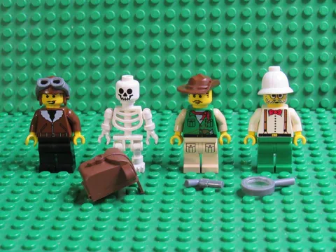 Lot LEGO minifigs Johnny Thunder Harry Caine Adventurers Dr. Kilroy Skelton LL18