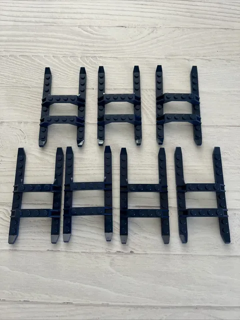 LEGO DARK BLUE LOT 7 PCS HELICOPTER LANDING RAILS BUILDING PIECES