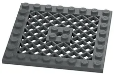 Lego Part 4151 Dark Bluish Gray Plate 8 x 8 Stud Lattice with Center Hole DG01