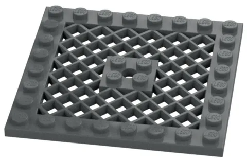 Lego Part 4151 Dark Bluish Gray Plate 8 x 8 Stud Lattice with Center Hole DG01