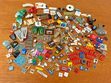 LEGO LOT OF 227 PRINTED AND STICKERED PARTS AND PIECES  - 11.5ozs.