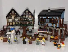 LEGO 10193 Castle Medieval Market Village Incomplete W/ Instructions No Box 2009