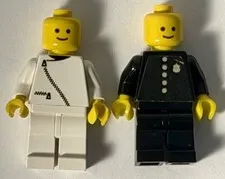 Vintage LEGO town Mini figures LOT of 2  Police Officer and Race Car Driver!