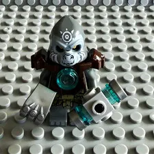 LEGO Minifigures Minifigure w/ White Hood & Trans-Light Blue Weapon + Helmet