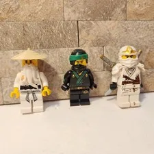 LEGO Ninjago Minifigure Lot Master Wu Lloyd Garmadon Zane White Black Green