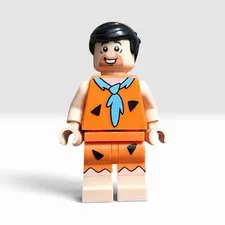 LEGO Ideas The Flintstones Fred Flintstone Minifigure Orange Outfit, Blue Tie