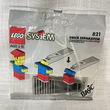 LEGO System Basic 821 Brick Separator Gray Vintage 1992 Sealed Poly Bag NEW