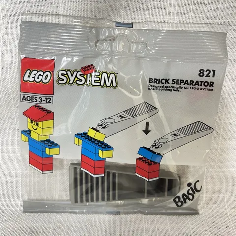 LEGO System Basic 821 Brick Separator Gray Vintage 1992 Sealed Poly Bag NEW