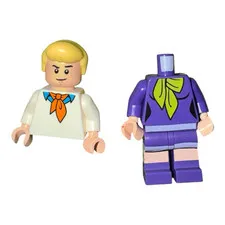LEGO Scooby Doo Parts Lot of 2: Fred, Daphne, Purple Outfit