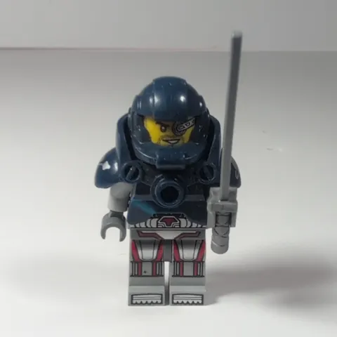 LEGO Armored Minifigure w/ Helmet, Backpack & Sword Plastic Figure