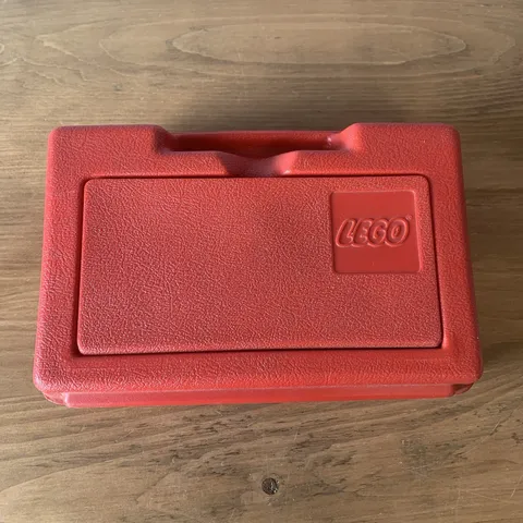 Lego Vintage 1980's Plastic Red Storage Box Case w/ Handle 11" x 7.5" x 3.5"