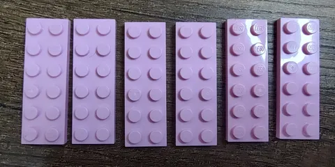 LEGO Parts 2x6 Standard Flat Plates Light Pink Part #3795 - Lot of 6