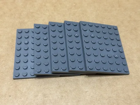 LEGO Parts - Dark Bluish Gray Plate 6 x 8 - No 3036 - QTY 5