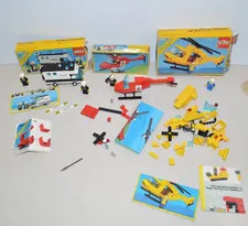 Vintage 1980s LEGO Lot With Boxes 6697 Rescue-1 Helicopter 6657 6676 Manuals
