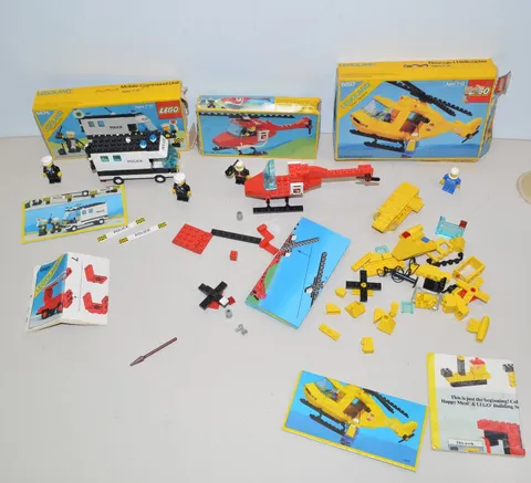 Vintage 1980s LEGO Lot With Boxes 6697 Rescue-1 Helicopter 6657 6676 Manuals
