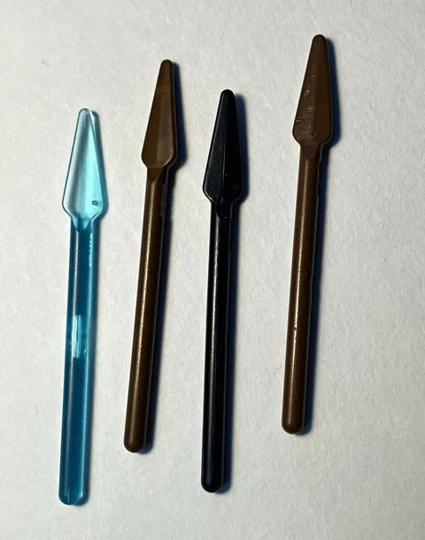 LEGO Minifigure Handheld Spear/Lance Accessories Lot of 4 Blue Brown Black