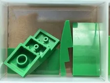 LEGO Parts - Green Slope, Curved 4 x 2 - No 93606 - QTY 5