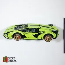 3D Printed Wall Mount for LEGO® Technic Lamborghini Sián FKP 37 (Set 42115)
