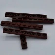 Lego - 5 Basic Reddish Brown Plate 1 x 8 Studs 3460