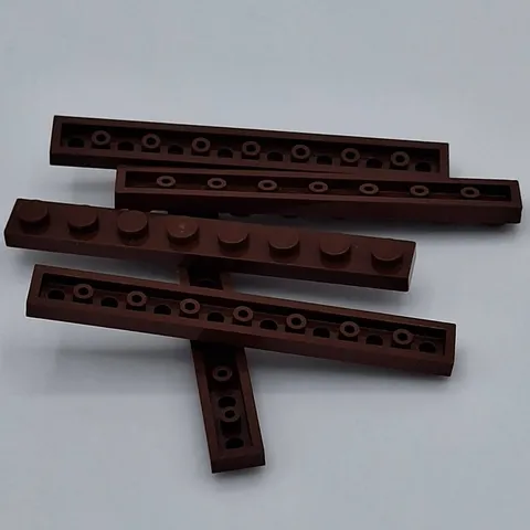 Lego - 5 Basic Reddish Brown Plate 1 x 8 Studs 3460