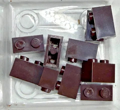 LEGO Brick, 1 x 2, 3004, Dark Brown, QTY 10 Free Shipping