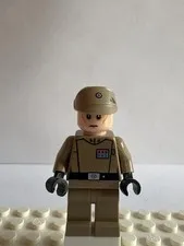 LEGO Star Wars Imperial Officer Minifigure Dark Tan Uniform Rank Badge Cap