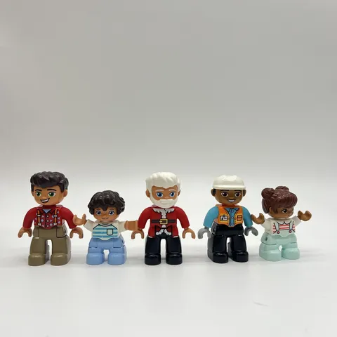 Lego Duplo Figure Toy Lot Of 5 Santa Girl Boy Person Community Construction Work