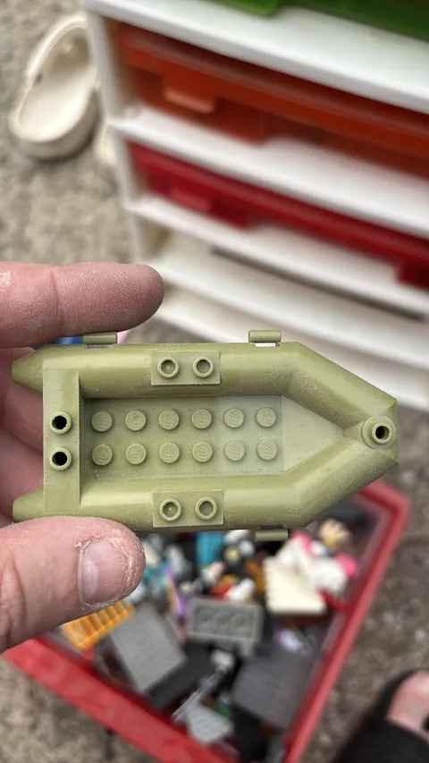 LEGO Olive Green Small Rubber Raft Minifigure Boat Accessory Dinghy