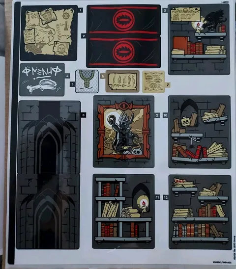 LEGO LOTR Barad-Dur Sticker Sheet Brand New Stickers Only 