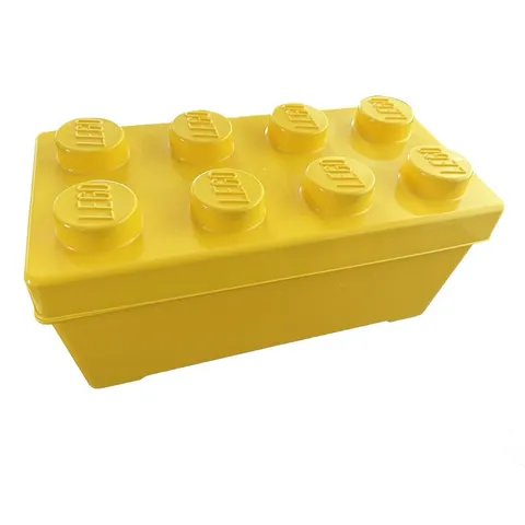 2X LEGO 8-Stud Storage Brick Plastic Bin Box Cases 14” x 10” x 7”- YELLOW