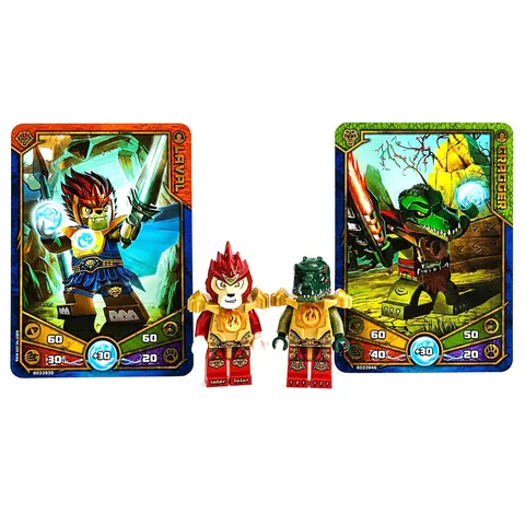 Lego Legends of Chima Laval & Cragger Minifigures w/ Trading Cards Animal Bundle