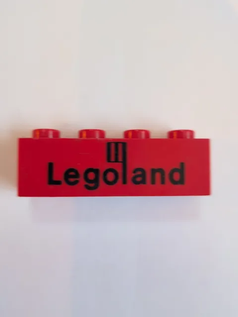1970s LEGO Red Brick 1x4 w/Black 'Legoland' Logo # 3010p30 (C) - HP